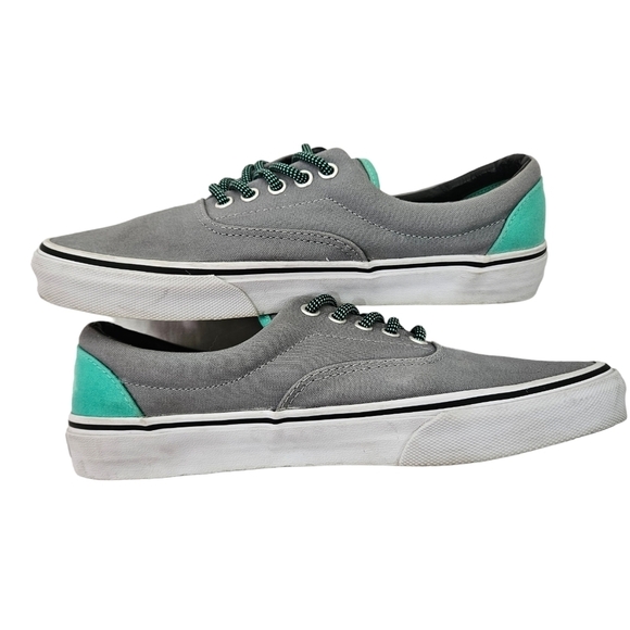 Vans Era Heel Pop Monument Gray &‎ Aqua Sneakers Size 8.5 Men's 10 Women's - Picture 6 of 11